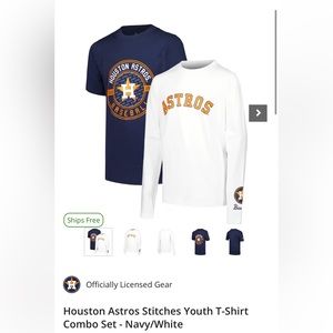 Houston Astros Stitches Youth T-Shirt Combo Set - Navy/White youth medium